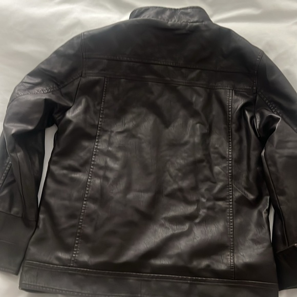 Brand New WULFUL Men's Vintage Stand Collar Leather Jacket Motorcycle PU Jacket - Picture 5 of 8